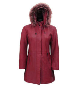 Chaqueta de Motociclista Larga para Mujer, de Primera Calidad, Impermeable, con Exterior de Cuero Sintético y Forro de Piel Sintética - Product Image 5