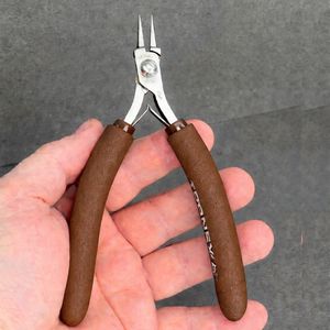 Tronex Stainless Steel Short Tip Needle Nose <b>Pliers</b> Red Handle Precision Jewelry Electronics Tool - Product Image 4