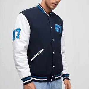 Veste universitaire coupe-vent 100% laine de haute qualité pour hommes toile saison d'hiver grande taille veste tricotée avec Logo avant - Product Image 4