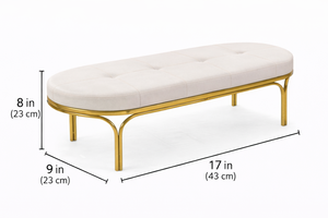 Banco Moderno de Terciopelo con Estructura Dorada, Otomana de Lujo para Dormitorio, Apartamento o Sala de Estar, Construcción de Acero Inoxidable - Product Image 4