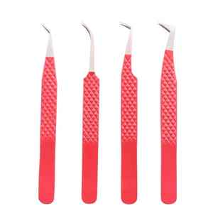 Pinzas de extensión de pestañas de acero inoxidable hechas a medida profesionales nuevos empuñaduras de diamante para injertar pestañas punta puntiaguda - Product Image 1