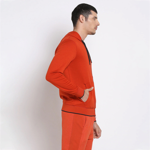 Sudadera con capucha de lujo para hombre, de forro polar grueso, 100% algodón, estilo urbano, color liso, para invierno, transpirable, térmica, impermeable y cortavientos con cremallera - Product Image 2