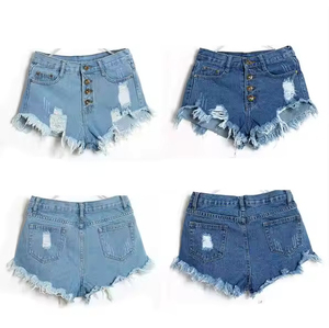 Pantalones cortos de mezclilla ajustados para mujer, pantalones vaqueros rasgados de cintura alta, ropa de calle informal de verano, atuendo de moda para uso en exteriores - Product Image 6