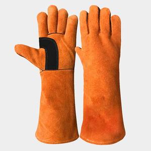 Guantes de Soldadura de Cuero Vacuno, Resistentes al Fuego, Protección de Manos de Alta Resistencia, Guantes de Construcción de Alta Calidad para Bomberos - Product Image 3