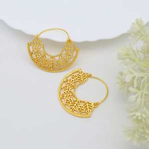 Exclusive <b>Top</b> Choice Hoop <b>Earring</b> 18k Gold Plated Brass <b>Earring</b> Filigree Texture Handmade Hoop <b>Earring</b> Wholesale Womens <b>Earring</b> - Product Image 6