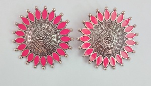 Juego de pendientes de nuevo estilo con pendientes de moda chapados en plata, joyería para mujer, ropa de exportadores indios - Product Image 2
