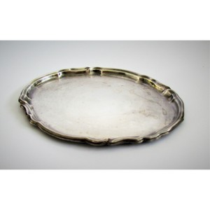 Plateau de service vintage Plateau personnalisé en métal et acier inoxydable Plateau décoratif moderne du milieu du siècle Pièce authentique - Product Image 1