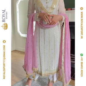 Especial de verano que presenta un nuevo diseñador, ropa de fiesta, traje paquistaní largo en estilo elegante - Product Image 1