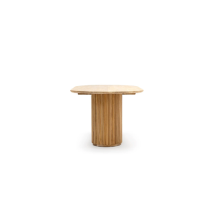 Table à manger ovale en bois teck massif avec base à double cylindre Meubles de 200cm pour bureau de café restaurant - Product Image 5