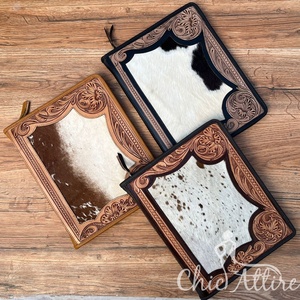 Nueva Carpeta de tres anillas de cuero artesanal de tendencia personalizada Carpetas de cartera de presentación de tarjetas de crédito de negocios y de moda - Product Image 1