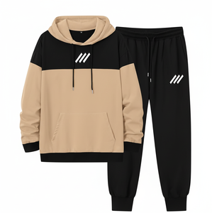 Unisex Jogger Suit | Custom Color Solid Hoodie & Pants | Anti-Bacterial Breathable Fleece Lining Winter 100% Cotton <b>Blend</b> - Product Image 1