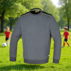 Sudadera con Capucha para Niños con Cuello Redondo y Detalle Verde Fluorescente con Inserciones Negras en los Hombros - Product Image 3