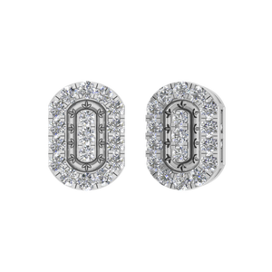 Chevalière rectangulaire Halo diamant boucles d'oreilles 950 platine Moissanite pierre pour fiançailles mariage cadeau OEM ODM bijoux fins - Product Image 2