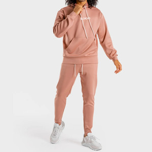 Survêtement pour homme, manches longues, design pull-over, logo personnalisé et service OEM, avec capuche et poches latérales avec cordon de serrage - Product Image 1