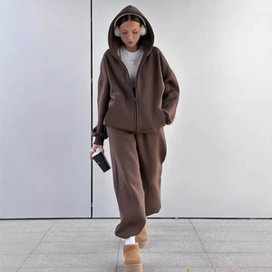 Chándal High Street Sports Set Hombres Mujeres Otoño Dos cremalleras Unisex Cortavientos Chándal de gran tamaño - Product Image 1
