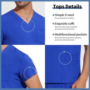 ชุดยูนิฟอร์มโรงพยาบาลผ้าสแปนเด็กซ์สำหรับทั้งชายและหญิงผลิตจากผ้าเจอร์ซีย์ใส่สบาย - Product Image 3