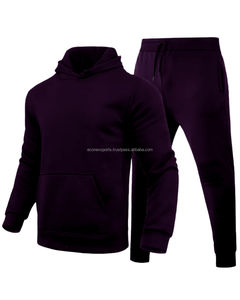 Conjunto de chándal deportivo personalizado para hombres y mujeres 2024 traje de Jogger de alta calidad OEM gimnasio Fitness Wear Zip Sudadera con capucha pantalones chándal - Product Image 3