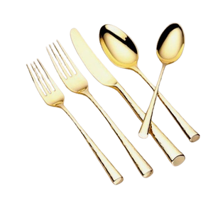 Ensemble de couverts portugais classiques en or, 4 pièces, ustensiles de cuisine en métal écologiques, vaisselle, couverts pour la maison, le restaurant, les fêtes - Product Image 6