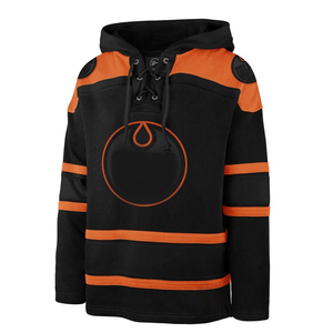 Vente en gros de sweats à capuche de hockey sur glace personnalisés par sublimation, de haute qualité, pour équipes, en polyester épais, à rayures - Product Image 1