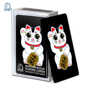 Jeu de cartes à jouer noir en plastique PVC imperméable à l'impression couleur - Product Image 2