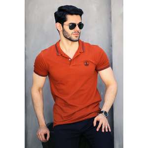Camiseta Polo DELMONT Básica para Hombre, 100% Algodón, Transpirable, Tejido de Punto, Diseño Sólido con Decoración Bordada, Talla 6XL, Corte Corto - Product Image 2