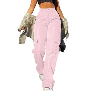 Pantalones ligeros de algodón 100% para mujer, pantalones Cargo con múltiples bolsillos de diseño elegante para mujer, pantalones informales personalizados al por mayor - Product Image 3