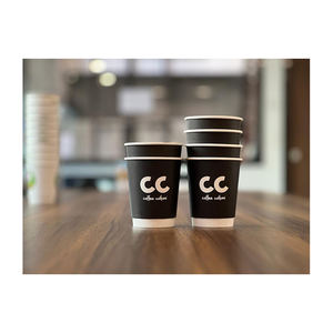 New Stock Arrival ENVIB Premium Quality <b>Disposable</b> Recyclable Heat Resistant 10oz Double Wall Paper <b>Cups</b> Custom Logo Bulk - Product Image 1