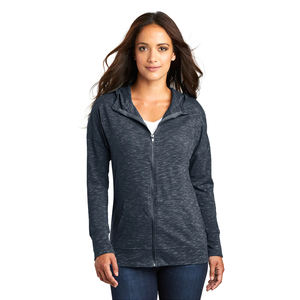 Sudadera con capucha de lana azul marino para mujer, prendas de vestir con cremallera completa, Tops Sherpa 1/4 Zip Light Technique Style Tri-blend Jacket - Product Image 4