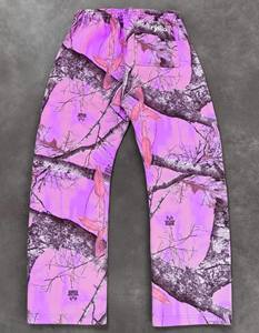 Y2K hommes Streetwear pantalons de survêtement personnalisé arbre imprimé surdimensionné taille moyenne poids lourd coton Joggers coupe ample cordon pantalon - Product Image 4