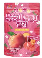 40g Koreaanse fruitgummy's perzik smaak |   Dubbele Textuur Jelly |   Roze |   Tasverpakkingen |   Private Label & OEM B2B Groothandel