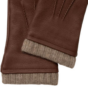Gants en peau de mouton en cuir coupe-vent confortables avec un design noir chaud pour un usage quotidien en hiver - Product Image 5