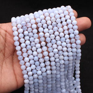 Collier en cristal naturel, perles lisses en dentelle bleue, pierre rouge polie, bijoux, brin lâche, grossiste en pierres précieuses pour la guérison - Product Image 3