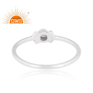 Dernières tendances Bague empilable en argent sterling fin avec topaze blanche naturelle Fabricant de bijoux personnalisé - Product Image 4