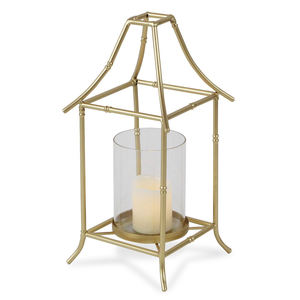 Portavelas de metal decorativo para el hogar moderno con lámpara de portavelas de chimenea de vidrio - Product Image 3