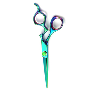 Tijeras de corte de pelo de alta calidad, mango elegante recubierto de Color personalizado para peluquería, Tijera con reposapiés - Product Image 5