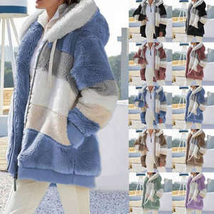 Veste universitaire chaude pour hommes automne hiver à manches longues grande taille 2024 couleur bloc fermeture éclair peluches avant 100% coton séchage rapide - Product Image 6