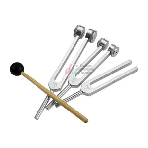 128Hz Medical Neurological Massage Sound Healing Therapy Cute Tuning Fork with Mallet Flannel Bag Chakra Ball Hammer