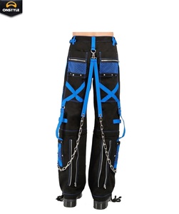 ONSTYLE SPORTS-Joggers informales vintage de cintura alta con detalles de cremallera y detalles de cadena, 100% algodón para hombres, moda de Festival - Product Image 5