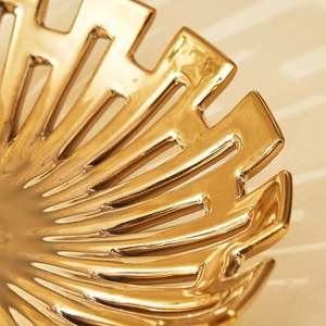 Metal Textured Gold Plated Serving Bowl Decorative Home Kitchen Table Top Dish <b>Platter</b> - Product Image 3