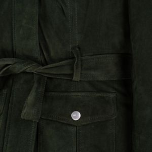 Veste imperméable à capuche pour femme et homme en cuir véritable d'hiver avec col montant, poches à rabat, fermeture éclair, fabrication artisanale, style urbain - Product Image 6