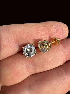 Pendientes de Diamante Moissanite con Corte Portugués, Superventas, con Tachuelas de Plata 925 Chapadas en Oro, Joyería Minimalista de Lujo, Regalo para Ella - Product Image 5