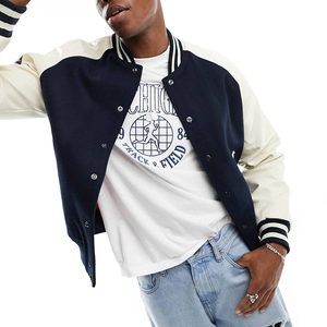 Hot Selling Custom Chenille Embroidery Leather Sleeve Baseball Varsity Jacket New Styles for Winter Light Fabric Jacket - Product Image 1