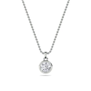 Pendentif solitaire classique en diamant rond taillé 0,30 ct, diamant cultivé en laboratoire, en platine, cadeau d'anniversaire de mariage - Product Image 3