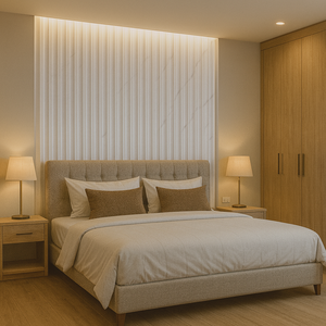 Trang trí Trọng lượng nhẹ PVC tấm Trần Hiện Đại travertine đá cái nhìn bảo trì thấp Dễ dàng cài đặt cầu thang hộ gia đình - Product Image 1