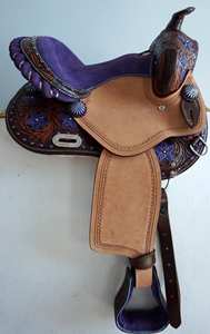 Selle de cheval de course à barils de style western, confortable, de haute qualité, en cuir, élégante, pour l'équitation, design personnalisable - Product Image 5
