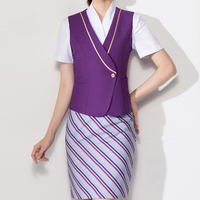 Uniforme de ligne aérienne pour femmes pilote de l'air hôtesse de l'air équipage de cabine hôtesse de l'air uniformes de compagnies aériennes manteau de luxe
