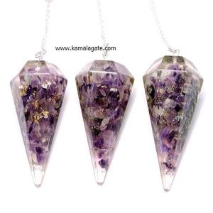 Venta al por mayor Arco Iris piedra lunar péndulo de orgón tallado cristal Natural piedra preciosa radiestesia palo curativo piedra semipreciosa artesanía venta - Product Image 4