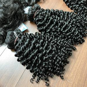Hot <b>Curly</b> <b>Hair</b> Bundles Natural Black Color Raw Natural Wave <b>Hair</b> 100% Vietnamese Human <b>Hair</b> Extensions Double Drawn <b>Hair</b> - Product Image 4