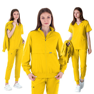 Conjuntos de fregado de manga corta de punto de secado rápido para uso hospitalario unisex quirófano quirúrgico médico uniforme ropa de trabajo - Product Image 5