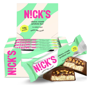 Barre protéinée Keto NICKS Choco Crush, 15 g de protéines, collation au chocolat faible en glucides sans gluten (12 x 50 g) - Product Image 2